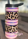 15oz Pink with Leopard Duo Tumbler RTS