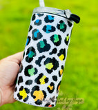 14oz Rainbow Leopard It's a Good Day Duo Can 4 in 1Cooler/Tumbler RTS