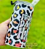 14oz Rainbow Leopard It's a Good Day Duo Can 4 in 1Cooler/Tumbler RTS