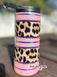 15oz Pink with Leopard Duo Tumbler RTS
