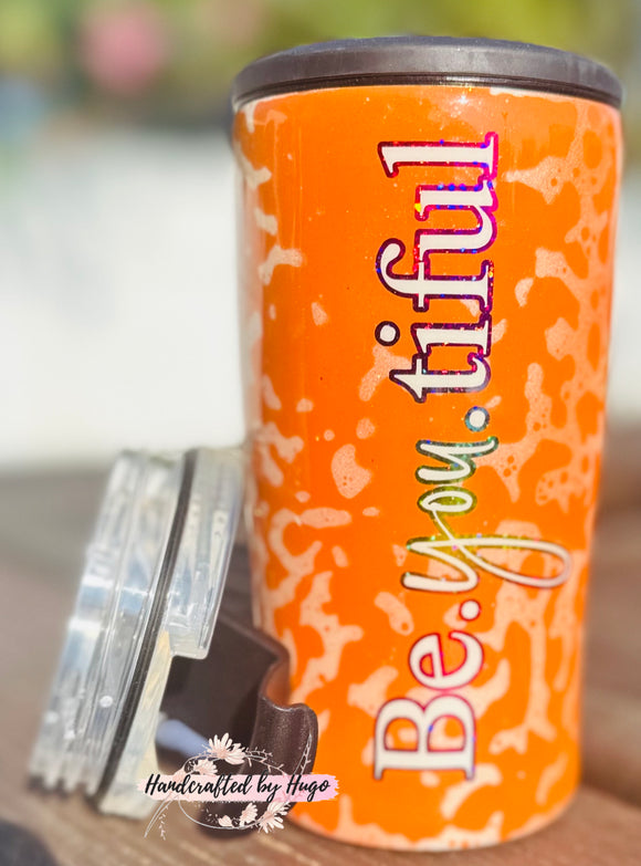14oz Orange Be.You.Tiful 4 in 1 Can Cooler/Tumbler Combo RTS