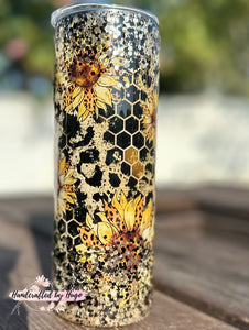 20oz Sunflowers and Beehives Tumbler RTS